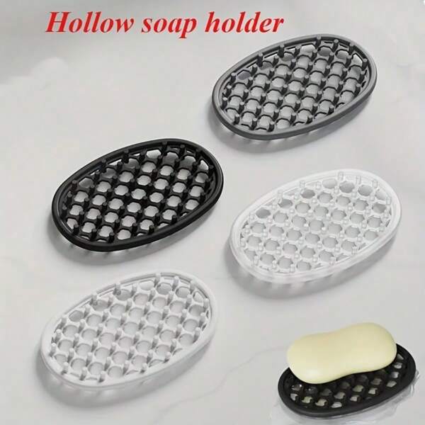 1pc Silicone Hollow Soap Dish, Drainage Drying Durable Kitchen Bathroom Vanity Soap Box, Soap Tray, Silicone Shower Caddy Easy Clean Dry Sink Bathtub Bridge Soap Holder, Bathroom Accessories