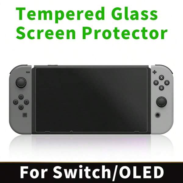 NS Tempered Glass Film Compatible With Switch OLED, Switch Lite, NS OLED Screen, Lite Console Anti-Blue Light & Eye-Protection Screen Protector, Extended Battery Life Version Screen AR Film