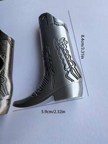 1pc Fashionable Silver Cowboy Boot Shaped Bic J6 Lighter Cover - Perfect For Parties And Daily Use