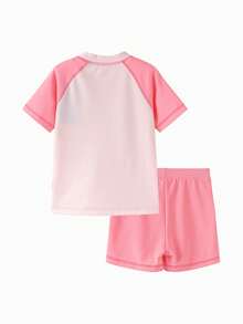 Balabala Young Girl' UV Protection 2 Pieces Swimsuit, Comfortable & Flexible - Pink - View 5