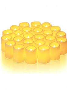 6/12/24 Peças Velas LED Sem Chama Cintilantes, Velas de Chá de Chama Simulada Branco Quente Acionadas por Bateria, Velas Falsas para Casamento, Ao Ar Livre, Decoração de Mesa de Jantar, Presente Romântico - Perfeito para o Dia das Mães, Feriados, Decoração de Festa