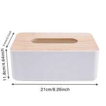Tissue Box Table Napkin Rings Tissue Case Paper Box Container Bamboo Cover Solid Wood Car Storage And Organization Box Home Table Decoration - Flower Color - View 2