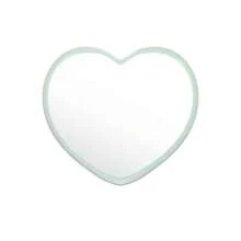 Heart Shaped Mini Mirror, Polished Surface, Plastic Frame, Tabletop Mounting, Fragrance-Free, Floral Theme, Portable, No Electricity Required, Glass Surface - Pink/White/Black Options