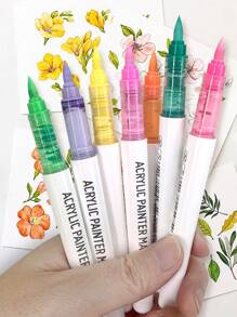 126 Colors Direct Liquid Acrylic Marker,Colored Brush Sets,Soft Art Tip,They Are Colored,Opaque And Do Not Penetrate The Paper.With High Color Saturation,Colors Can Be Superimposed.They Are Suitable For Painting Various Objects Art Painting Supplies Back To School