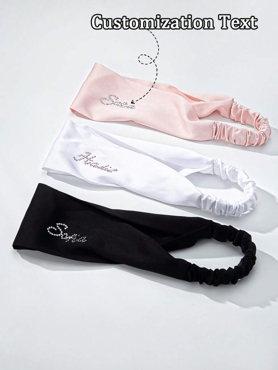 1pc Personalized Rhinestone Text Women's Headband, Bridesmaid Gift, Custom Name Headband, Hair Accessory, Custom Name Band, Headband, Personalized Gift, Birthday Gift, Party Favor, Anniversary Gift, Unique Hair Accessory Gift