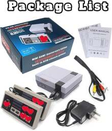 Retro Game Console With 620 Classic Edition Games,Classic Mini Handheld Video Game Console With Dual Controllers,AV Output,Plug And Play TV,Nostalgic Gift For Kids And Adults,Gray