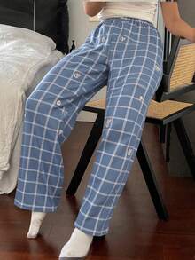 Pijama pantalon Dama Caballero      Casual-Joven        Unisex - Azul y blanco - Ver 1