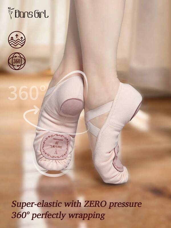 DonsGirl Ein Paar ballet-rosa, hochelastische, stark umwickelte professionelle Ballett-Tanzschuhe für Mädchen, Moderne Tanzschuhe, Klassische Tanzschuhe und Yoga-Schuhe