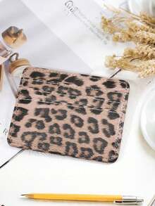 [Travel Scene] Fashionable Travel Essentials Leopard Print Multifunctional Card Holder Large-Capacity Credit Card Storage Box Unisex Passport Ticket Holder Anti-Lost And Anti-Theft Card Holder Lightweight And Portable Card Holder Cheetah Print Travel Accessories