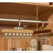 Multi-Purpose Wooden Hanger For Belts Ties Scarves Bras Necklaces General Organizer - marrom claro - Xem 1