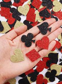 1 paquete de 100 piezas de confeti de póker, confeti brillante para esparcir en la mesa para decoraciones de fiesta de cumpleaños, boda, póker, Las Vegas y Navidad