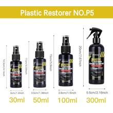 1 pieza Kit de reparación de plástico para automóvil, Revestimiento de restauración de plástico, Cera de mantenimiento del interior negro del automóvil, Revestimiento cerámico para piezas de plástico del automóvil, Agente duradero para piezas de automóvil