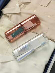 Travel Toothbrush Cup, Portable Toothbrush Storage Box, Travel Toothbrush Case, Transparent Toothpaste Box, Bathroom Rinse Cup, Business Travel, Unisex, Outdoor, Student Back To School, Travel Essentials, Vacation, Summer Holiday - Multicolor - View 8