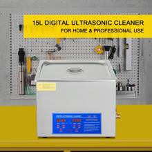 KFFKFF 15L Ultrasonic Cleaner With Digital Timer&Heater Professional Ultrasonic Cleaner 40kHz Advanced Ultrasonic Cleaner 110V For Wrench Screwdriver Repairing Tools Industrial Parts Mental Cleaning