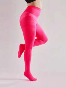 1条女士纯色多巴胺灵感彩色连裤袜，性感时尚高弹透明连裤袜，大码显瘦，弹力不紧绷，多种颜色可选，舒适