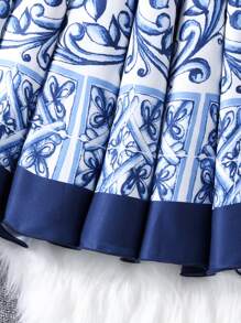 Abito a sottoveste vintage con stampa floreale per ragazze, adatto per spiaggia e vacanze