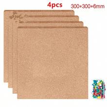 4 块 11.8 英寸 1 毫米厚方形无框软木板，带背胶，留言装饰板，适用于照片墙展示和公告栏办公室家居、婚礼、生日派对留言展示架、学校用品、返校