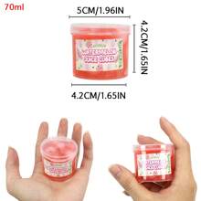 70ml Crystal Clear Slime Kit With White Furry Ball, Scented Slime Set, Crunchy Glitter Slime For Birthday Party Gift, Cute Charms Soft Non-Sticky Slime Putty Stress Relieving Toys