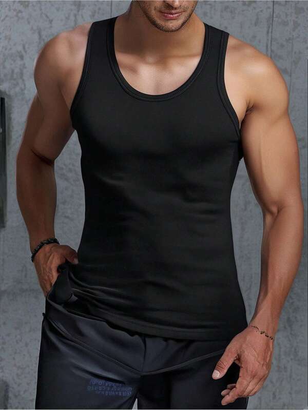 Men's Casual Versatile Sport Fitness Running Tank Top, Summer Daily Fashion