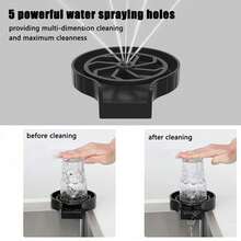 Automatic Glass Rinser Quick Cleaning Easy Installation Pressured Cup Sprayer Cleaner For Kitchen Sink - Black - View 4