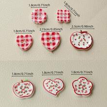 10/20 件随机混合格纹花卉印花 4 孔纽扣、连衣裙、夹克、衬衫、DIY 配饰、手机壳装饰