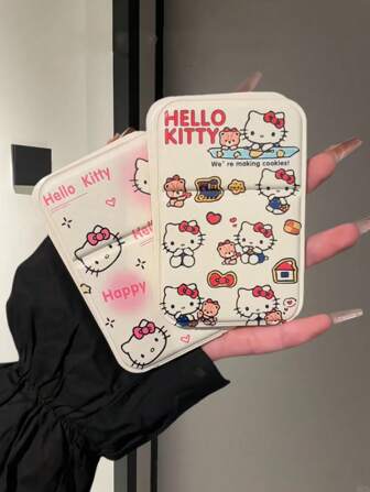 Sanrio 1个Hello Kitty便携式折叠化妆镜，宿舍和办公室便携式桌面镜，小巧便携，适合女士和女孩，旅行便携镜，圣诞礼物，价格实惠，圣诞袜填充物，化妆品，化妆工具，便宜好物，礼物，女士礼物，圣诞礼物