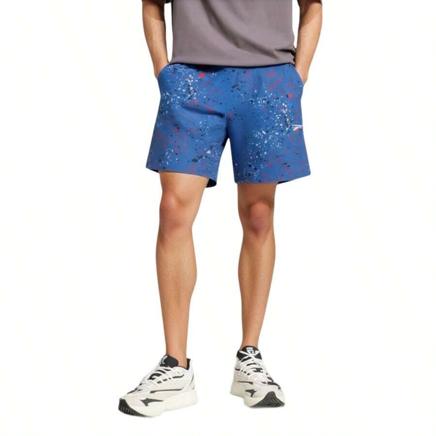 REEBOK TS STRENGTH AOP Shorts - Blue - View 1