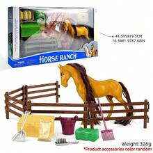 1 Set Farm Model Toys, Horse Model Size Around 6 Inches, Brushable Horse Hair, DIY Toy Set, White And Brown Horse Available, Farm Horse Stable Animal Model Set, Gift For Boys Girls Christmas, Kids Pretend Play Toys, Festival Gift Toys (Random Color Accessories) - Multicolor - View 15