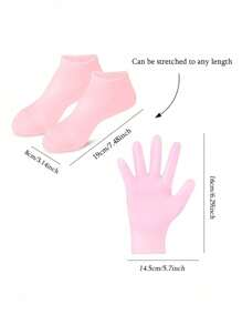 1/2 pares Juego de hidratación y alivio para manos y pies de silicona, hidratación intensiva, calcetines reutilizables de aloe vera, calcetines para spa nocturno, calcetines de gel antideslizante para talones, adecuados para mujeres y hombres con piel seca y pies ásperos, cuidado de los pies en casa, a usar con sus lociones y cremas favoritas