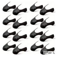 16-teiliges Set schwarzer Schuhfaltenschutz gegen Falten – Zehenschutz für Turnschuhe/Lässig-/Sportschuhe | Herren 7–12 und Damen 5–8 | Verhindert Faltenbildung in Schuhen