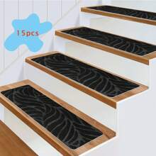 1/7/15 pièces Tapis d'escalier intérieur confortables et doux, tapis d'escalier, marches en bois, tapis antidérapants pour marches d'escalier, tapis antidérapants pour escaliers intérieurs en bois, tapis d'escalier autoadhésifs antidérapants, tapis d'escalier pour marches en bois, tapis de passage pour marches en bois, tapis d'escalier pour marches en bois intérieures