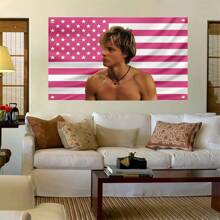 1pc JJ Maybank 90x150 Cm Polyester American Flag Tapestry - Wall Hanging Banner For Bedroom, Living Room, Office, Party Decor - No Power Needed