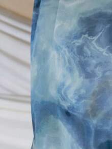 1件新款水彩印花穆斯林头巾，高端渐变大理石水彩印花，优雅女士头巾，柔软材质，多功能防晒/防风头巾披肩，适合日常生活/节日派对/宴会，可用作长袍配饰。 - 水墨藍 - 查看 5