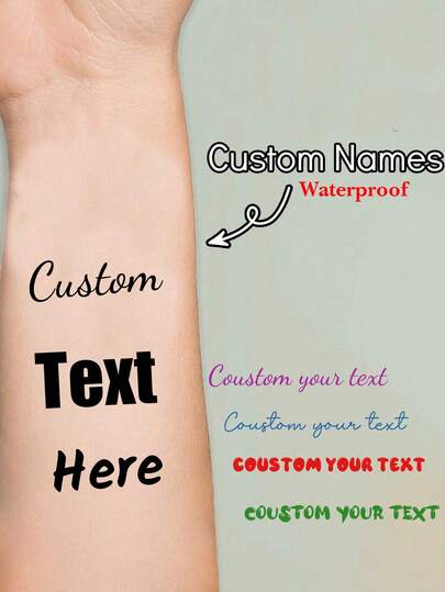 Personalisierte Geburtstags-Party Temporäre Tattoos - Personalisiertes Foto-Design Temporäre Tattoo Aufkleber - Schwarzer Herzschlag mit englischen Phrasen für Finger und Handgelenke, realistische Körperkunst Dekoration, perfekt für Schwester-Partys, Junggesellinnenabschiede