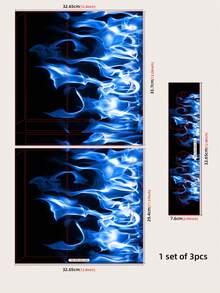 3pcs/Set Ice Blue, Red & Gold Marble Sci-Fi Neon Light Pattern Skin Stickers, Compatible With PS4 Game Console, Scratch-Resistant, Durable, Bubble-Free, Easy To Apply, Waterproof & Scratch-Proof PVC Material