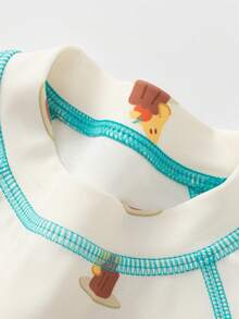 Balabala Kids' UV Protection 2 Pieces Swimsuit, Comfortable & Flexible - White Green Tone - View 6