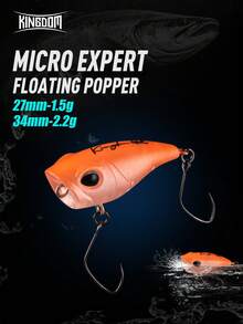 KINGDOM Micro Expert Floating Popper 27mm 34mm 1.5g 2.2g - Multicolor - View 1