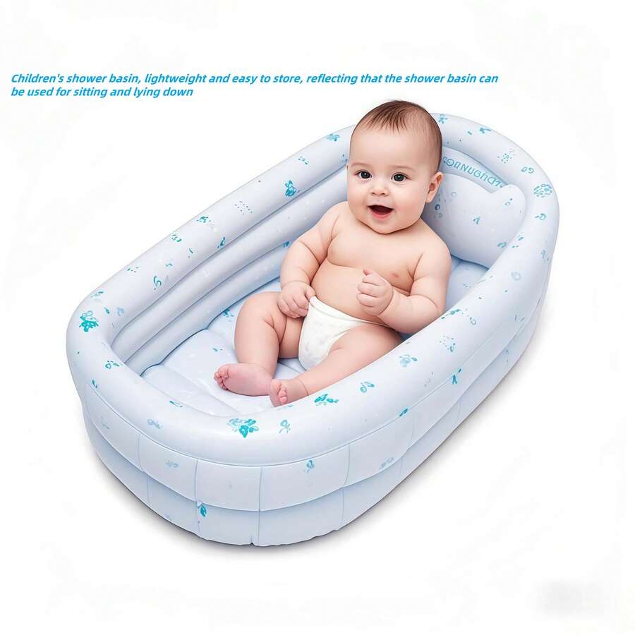 Newborn Baby Bathtub Foldable Inflatable Bathtub Sitting And Lying Down Children's Storage Household Bathtub - Multicolor - View 1