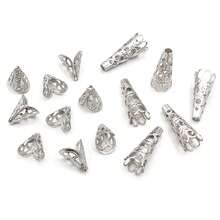 20pcs Stainless Steel Beads Caps Flower Shape Spacer Bead End Caps DIY Jewelry Making Findings For Necklace Bracelet Accessories