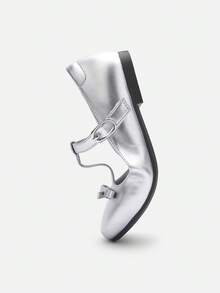 Balabala 女童玛丽珍公主鞋,法式夏季平底鞋 - 煙灰銀 - 查看 7