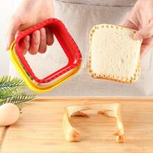 6 Stücke Edelstahl Sandwich Maker Förmchen Set, DIY Taschensandwich, süße Cartoon Dinosaurier, Herz, Stern, rechteckig, rund, Teddy Bär förmige Ausstechformen