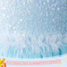 Girls Summer Dress Sequin Embellished Tulle Skirt Ruffled Sleeve Princess Style