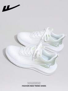 WARRIOR 1 Pair Women's Low-Top Sneakers, Casual Outdoor Flat Shoes, Lightweight Breathable Skateboard Inspired Fashion Sport Shoes, Comfortable Canvas Thick Sole Street Style Athletic Trainers