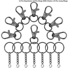 24/45pcs Rotating Spring Hooks Set, Detachable Keychain With Chain And Jump Ring, Bulk, Suitable For Keychains, Lanyards, DIY Crafts, Durable Material, Suitable For Home Use