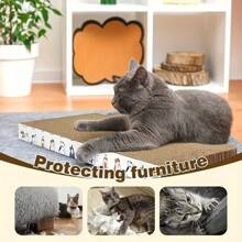Enorme tiragraffi in cartone ondulato per gatti - Durevole tiragraffi per gatti da interni, design a doppia faccia con motivo a onde, base antiscivolo, protegge i mobili e cura le zampe
