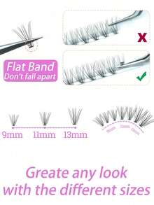 200 Clusters Of 10D Natural False Eyelashes Clusters With Mixed Lengths Of 9-16mm D Curly Fluffy False Eyelashes Segmented Single Root 0.07mm Soft And Lightweight Self-Grafting For Beginners DIY Handmade Imitation Mink False Eyelashes - D - View 3