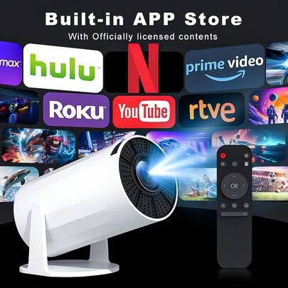 XBJ An Amazing 1080p Projector, A Mini Projector For Movies For Mobile Office, An HD Projector Screen For Family Gatherings.Mini Projector Home Theater Functions Of Automatic Calibration And Focusing, And Is Equipped With Android 11.0 System. Projector Bluetooth Perfect For Watching Movies, TV Dramas, And Creating An Excellent Atmosphere