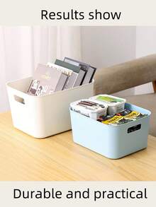1 pieza Con un contorno blanco puro que resalta la estética minimalista, recupera la pureza del almacenamiento. Su tamaño compacto no ocupa mucho espacio y es muy práctico para organizar artículos como cosas diversas, cosméticos y artículos de papelería. Baño - Multicolor - Ver 4