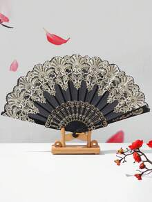 Classic Retro Women Handheld Tasseled Folding Fan, Suitable For Keeping Cool In Summer And Decorating For Parties, Dances, Weddings, Can Also Be Given As Holiday Gifts - Multicolor - View 9