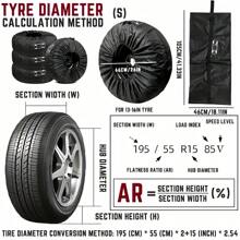 Foldable Car Spare Tire Cover, Storage Bag, Tire Protector, Suitable For Cars, SUVs, Trucks, Waterproof, Dustproof, 190T Polyester Red Striped, Durable Spare Tire Storage Bag, Suitable For Snowy Weather, Fits Most Vehicles, Wheel Hub Protection | Fit Cover | Dustproof Tire Cover, Spare Tire Cover